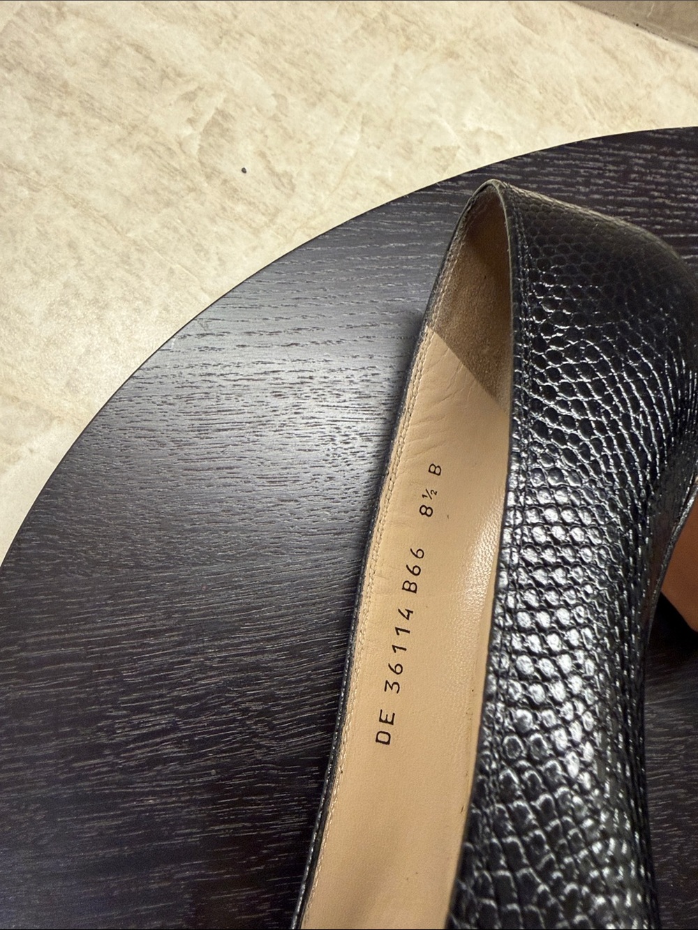 Salvatore Ferragamo Black Textured Leather Loafers with Gold Buckle - Picture 6 of 6